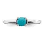 Sterling Silver Stackable Expressions Polished Turquoise Ring
