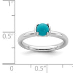 Sterling Silver Stackable Expressions Polished Turquoise Ring