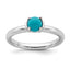 Sterling Silver Stackable Expressions Polished Turquoise Ring