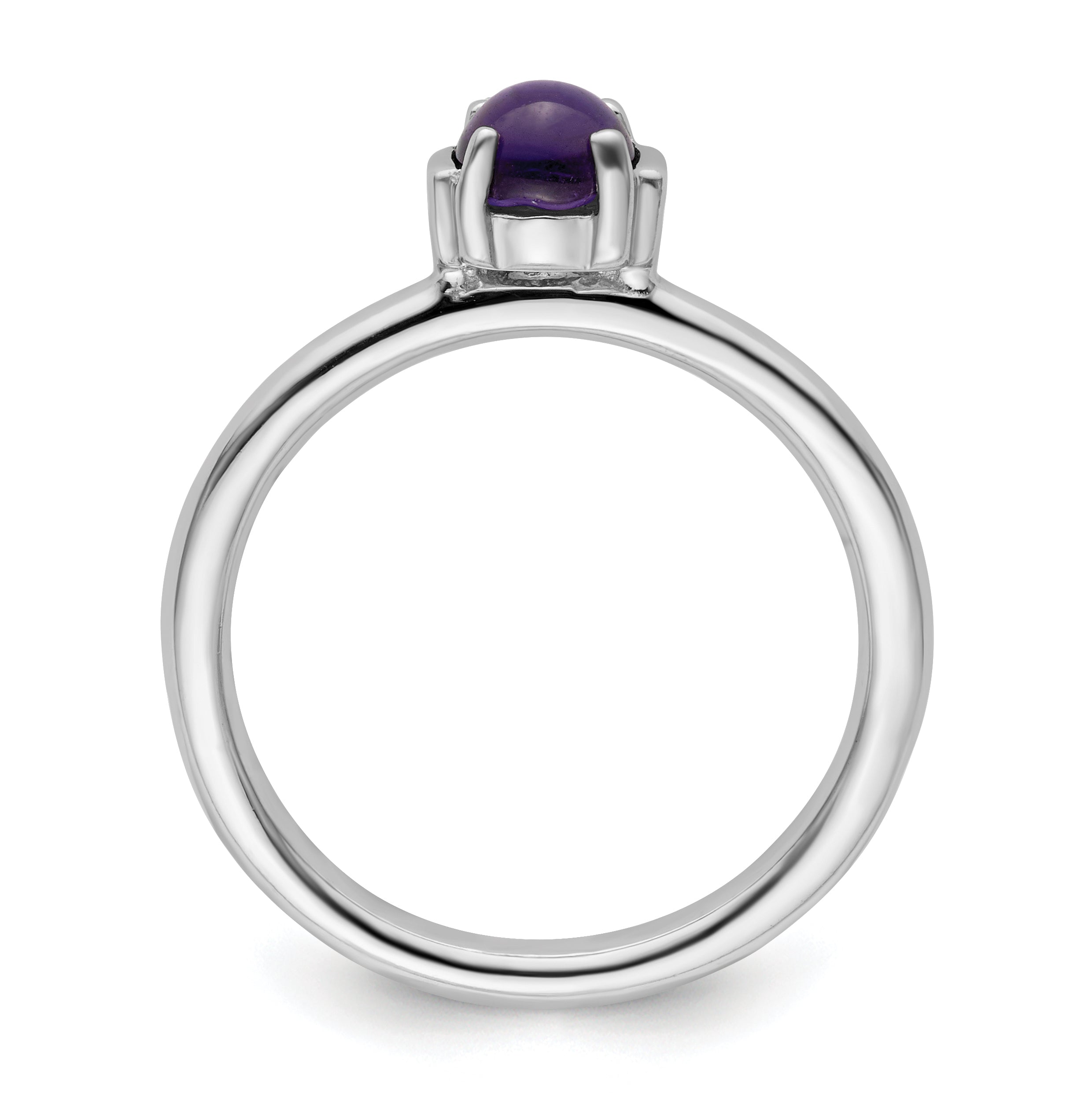 Sterling Silver Stackable Expressions Polished Amethyst Ring Secondary image