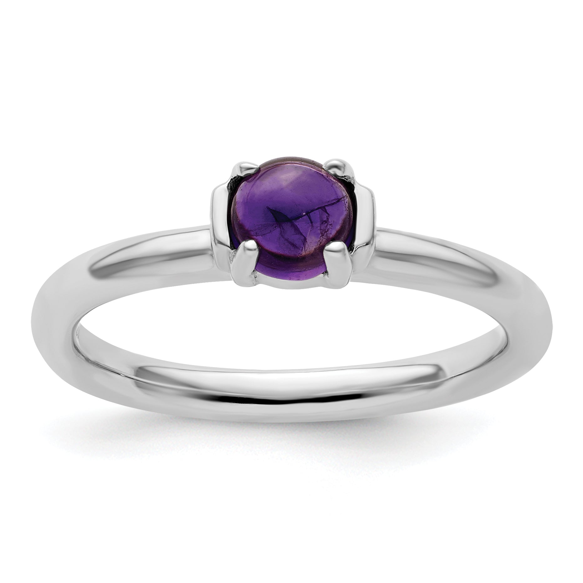 Sterling Silver Stackable Expressions Polished Amethyst Ring Main image