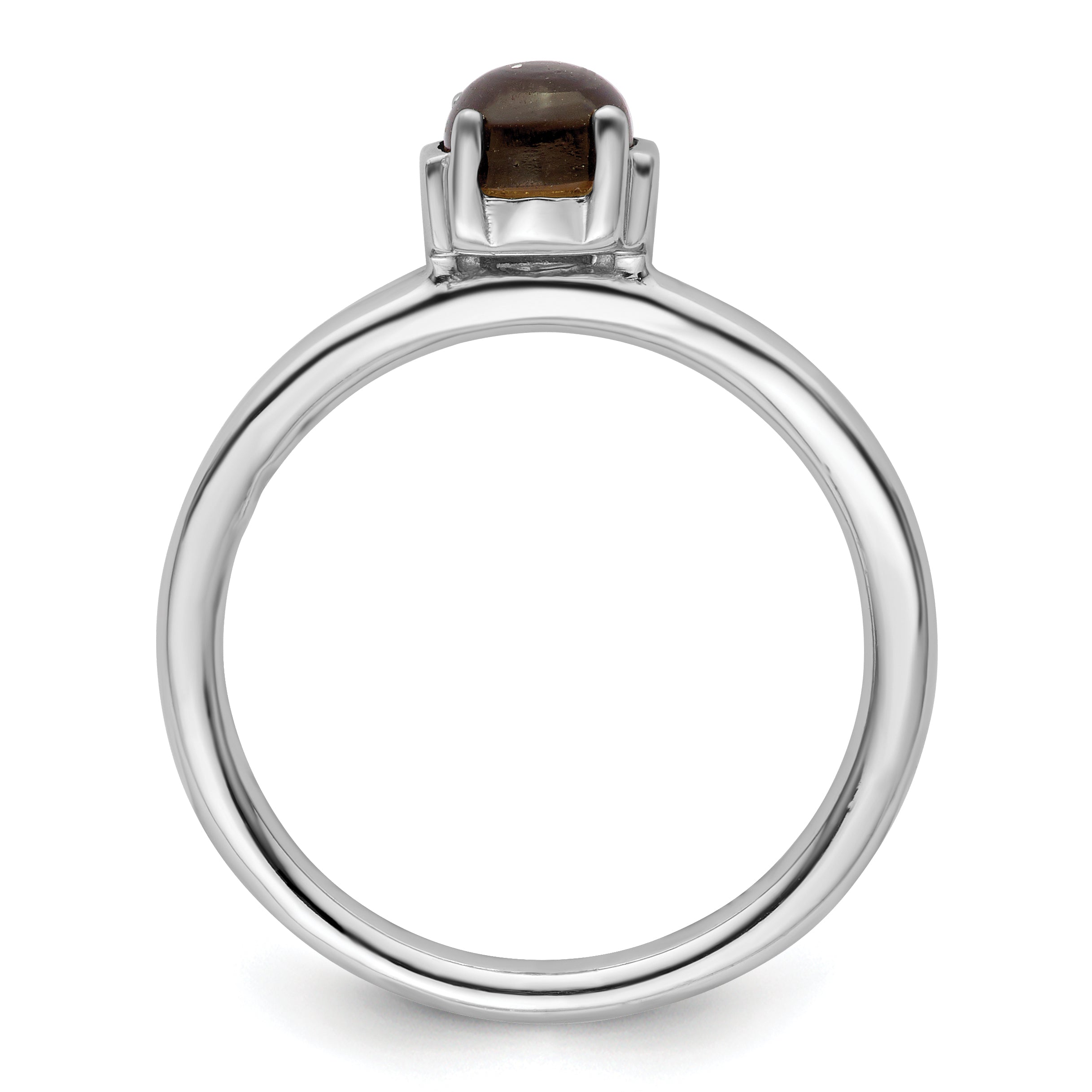 Sterling Silver Stackable Expressions Polished Smoky Quartz Ring Secondary image