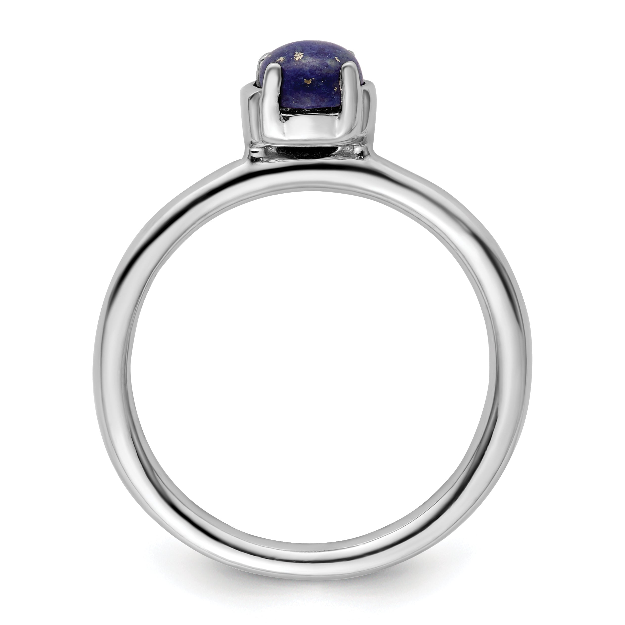 Sterling Silver Stackable Expressions Polished Blue Lapis Ring Secondary image