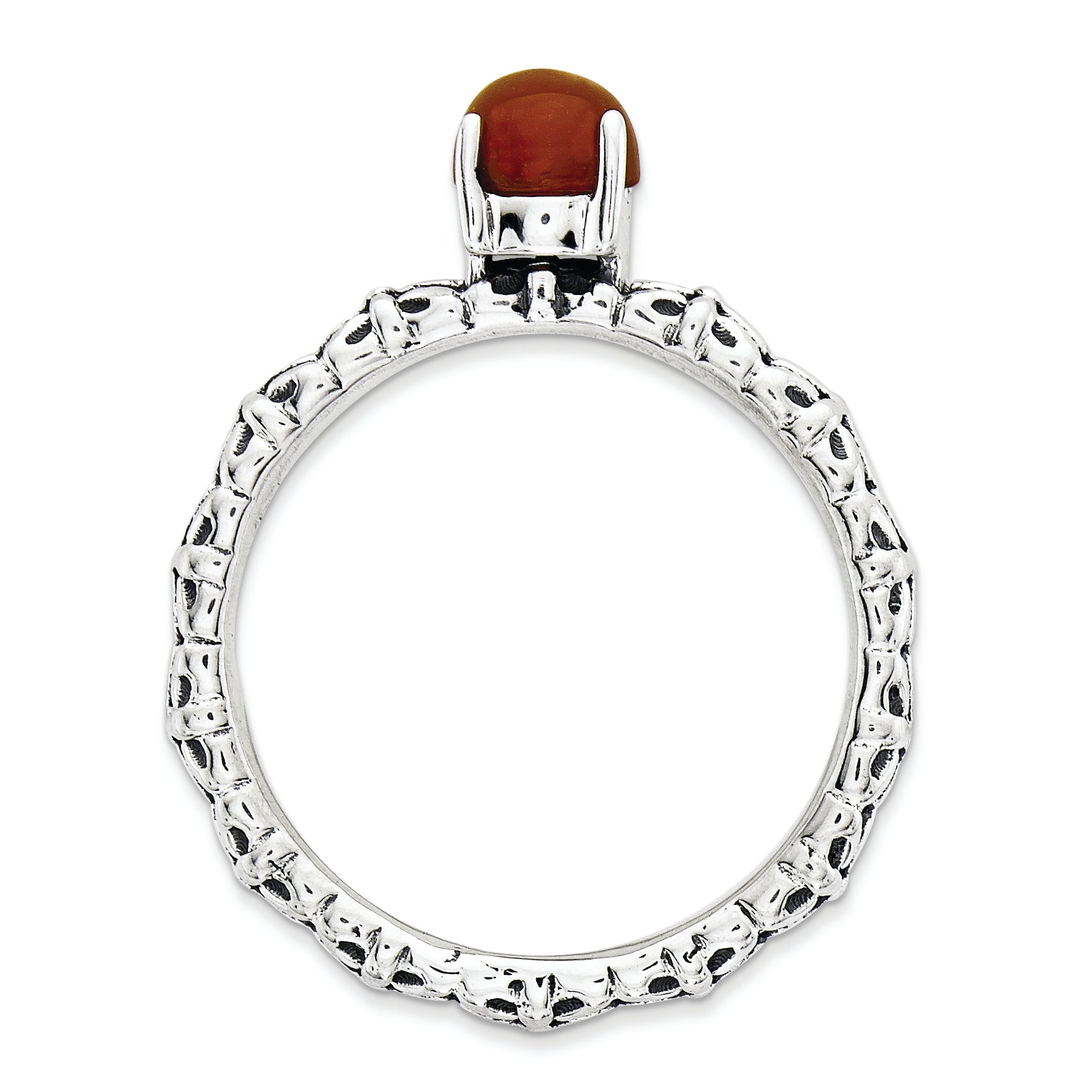Sterling Silver Stackable Expressions Antiqued Red Agate Ring Secondary image