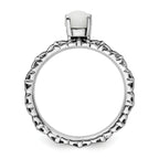 Sterling Silver Stackable Expressions Antiqued White Agate Ring
