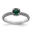 Sterling Silver Stackable Expressions Polished Cr. Emerald Ring