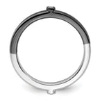 Sterling Silver Stackable Expressions Polished Half White/Black Dia Ring