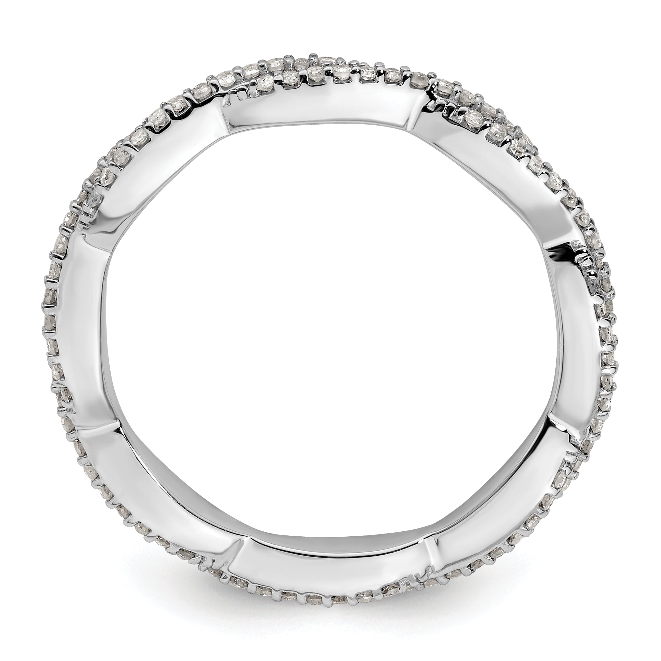 Sterling Silver Stackable Expressions Polished Diamond Ring Secondary image