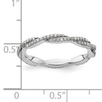 Sterling Silver Stackable Expressions Polished Diamond Ring