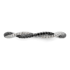 Sterling Silver Stackable Expressions Polished Black/White Dia Ring