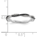 Sterling Silver Stackable Expressions Polished Black/White Dia Ring
