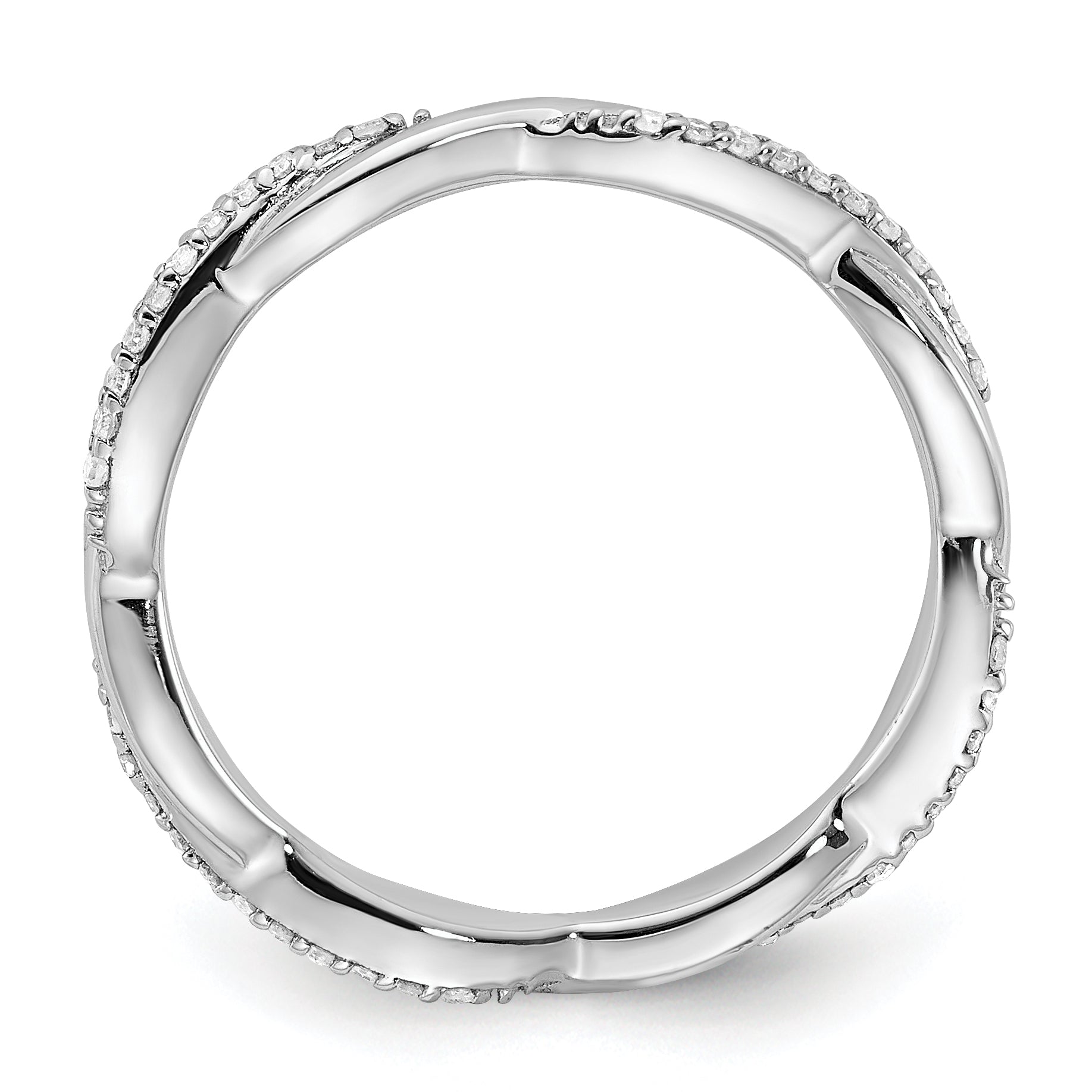 Sterling Silver Stackable Expressions Polished Diamond Ring Secondary image