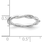 Sterling Silver Stackable Expressions Polished Diamond Ring
