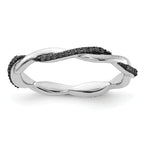 Sterling Silver Stackable Expressions Polished Black Diamond Ring