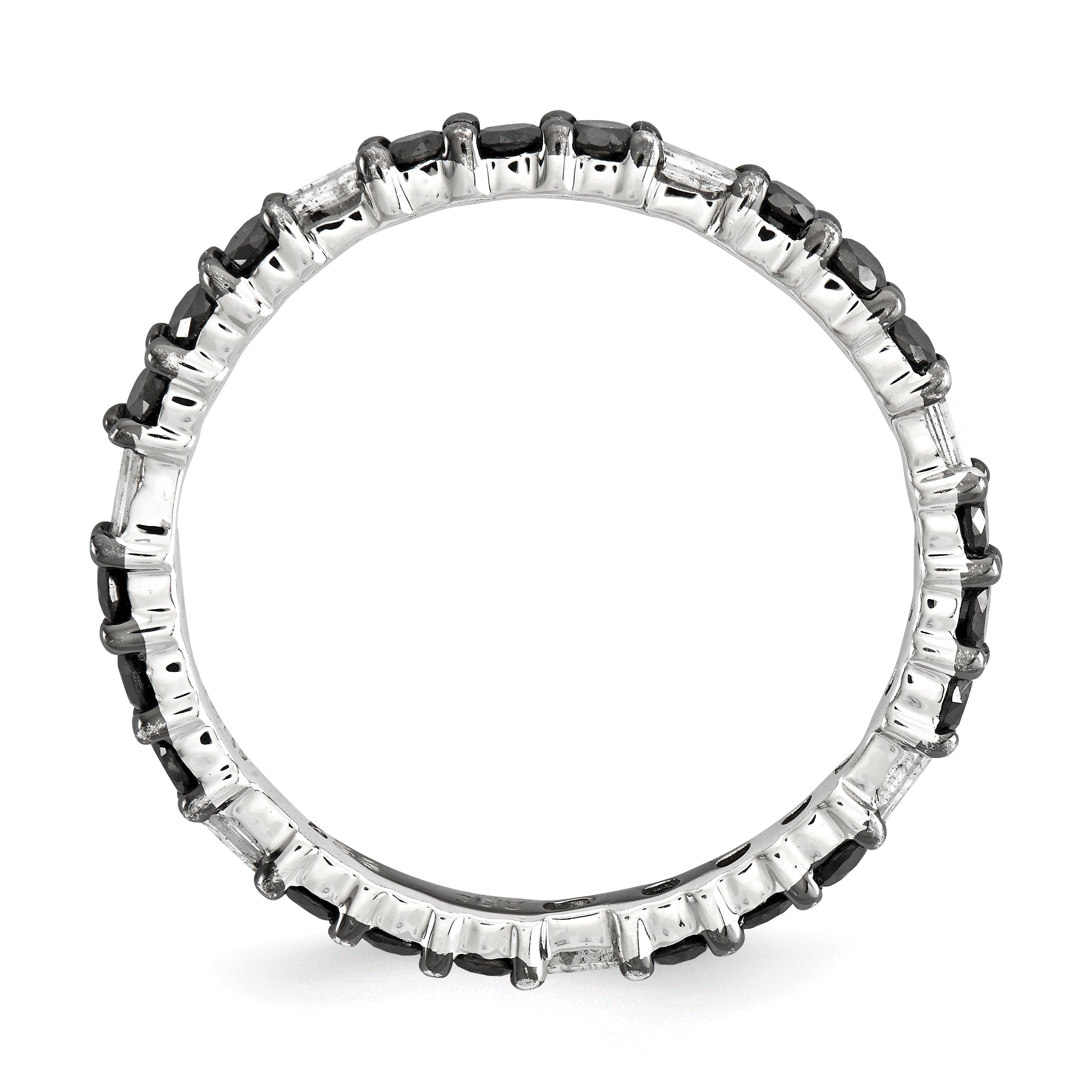 Sterling Silver Stackable Expressions Polished Black Diamond Ring Secondary image