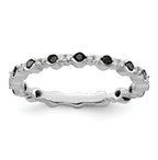 Sterling Silver Stackable Expressions Polished Black/White Dia Ring