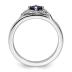 Sterling Silver Stackable Expressions Polished Cr. Sapphire & Dia Ring