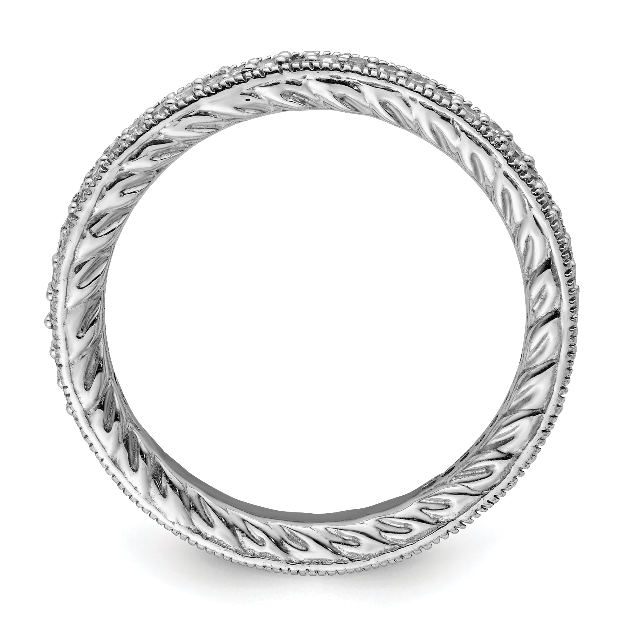 Sterling Silver Stackable Expressions Polished Diamond Ring Secondary image
