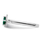 Sterling Silver Stackable Expressions Polished Cr. Emerald & Dia Ring