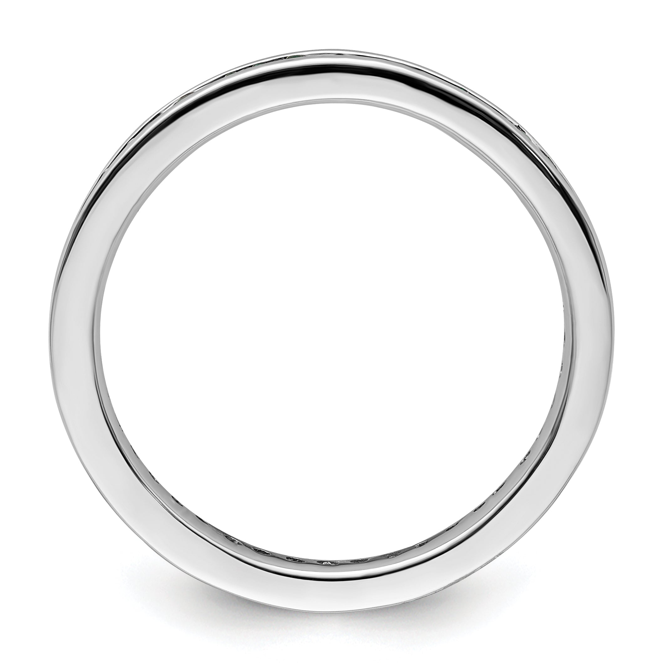 Sterling Silver Stackable Expressions Polished Created Emerald Ring Secondary image