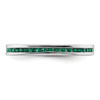 Sterling Silver Stackable Expressions Polished Created Emerald Ring