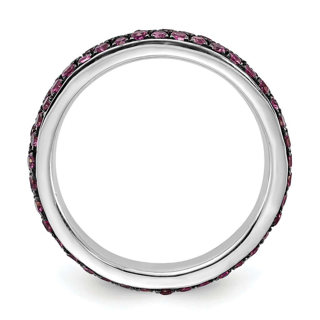 Sterling Silver Stackable Expressions Polished Created Ruby Ring