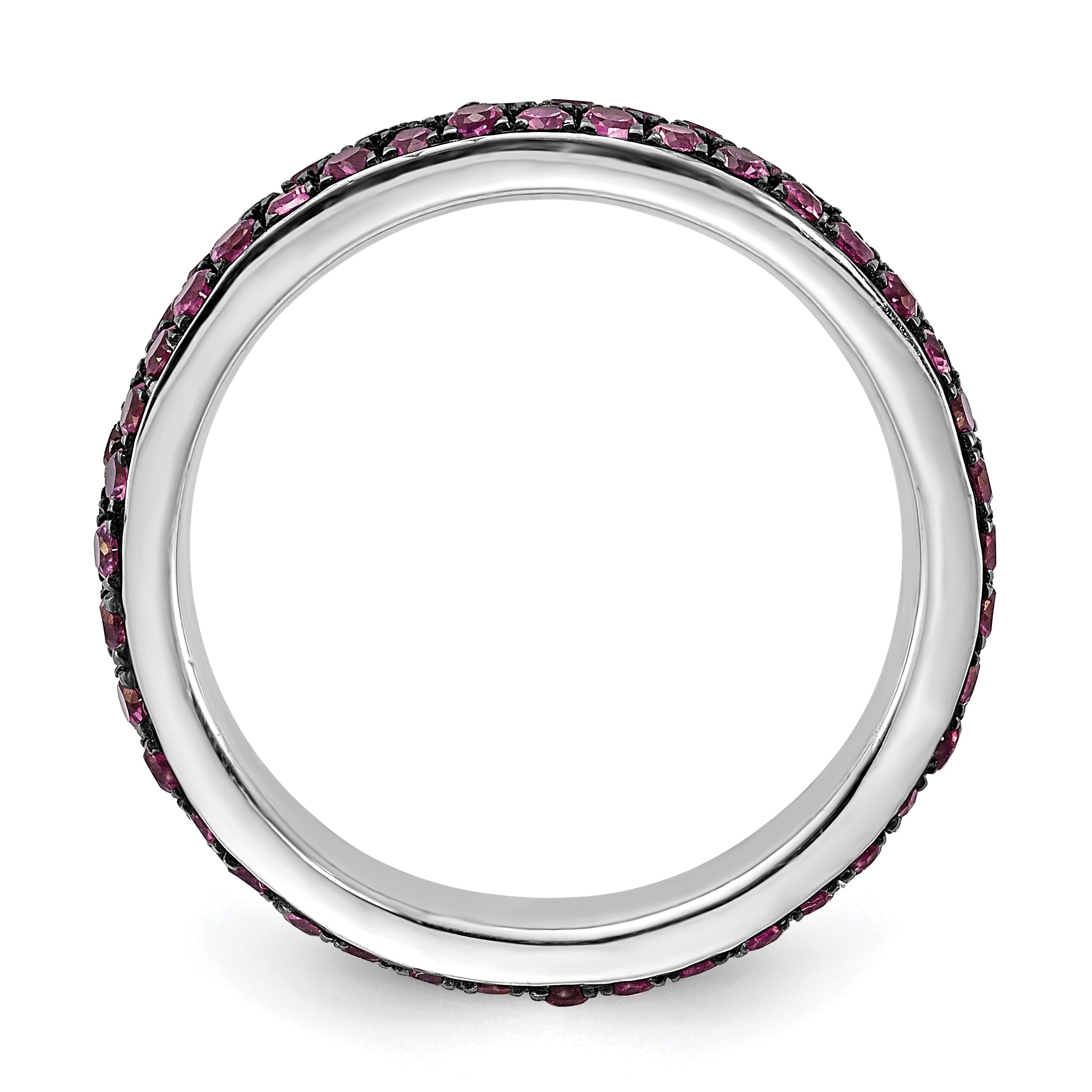 Sterling Silver Stackable Expressions Polished Created Ruby Ring