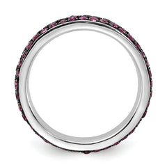 Sterling Silver Stackable Expressions Polished Created Ruby Ring