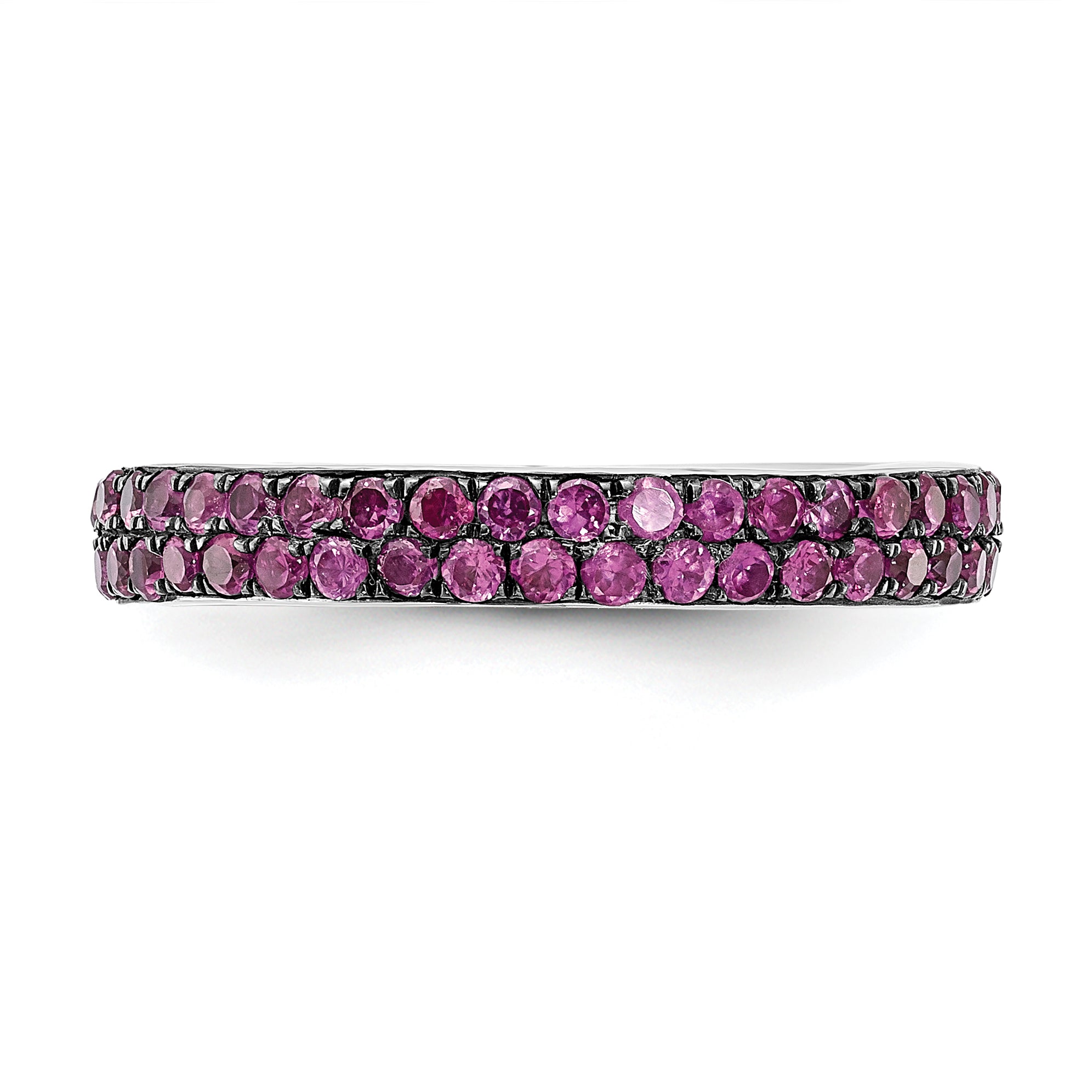 Sterling Silver Stackable Expressions Polished Created Ruby Ring