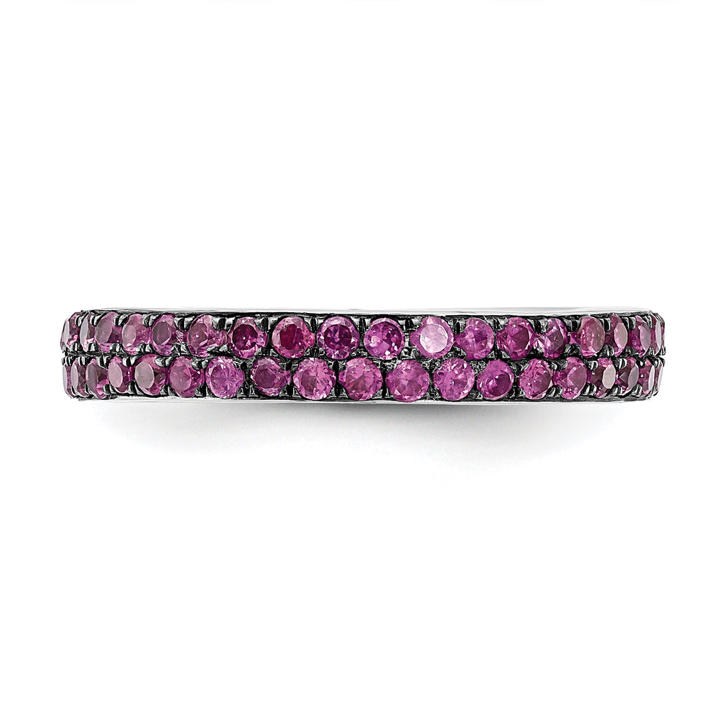 Sterling Silver Stackable Expressions Polished Created Ruby Ring