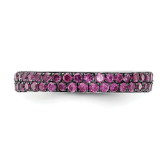 Sterling Silver Stackable Expressions Polished Created Ruby Ring