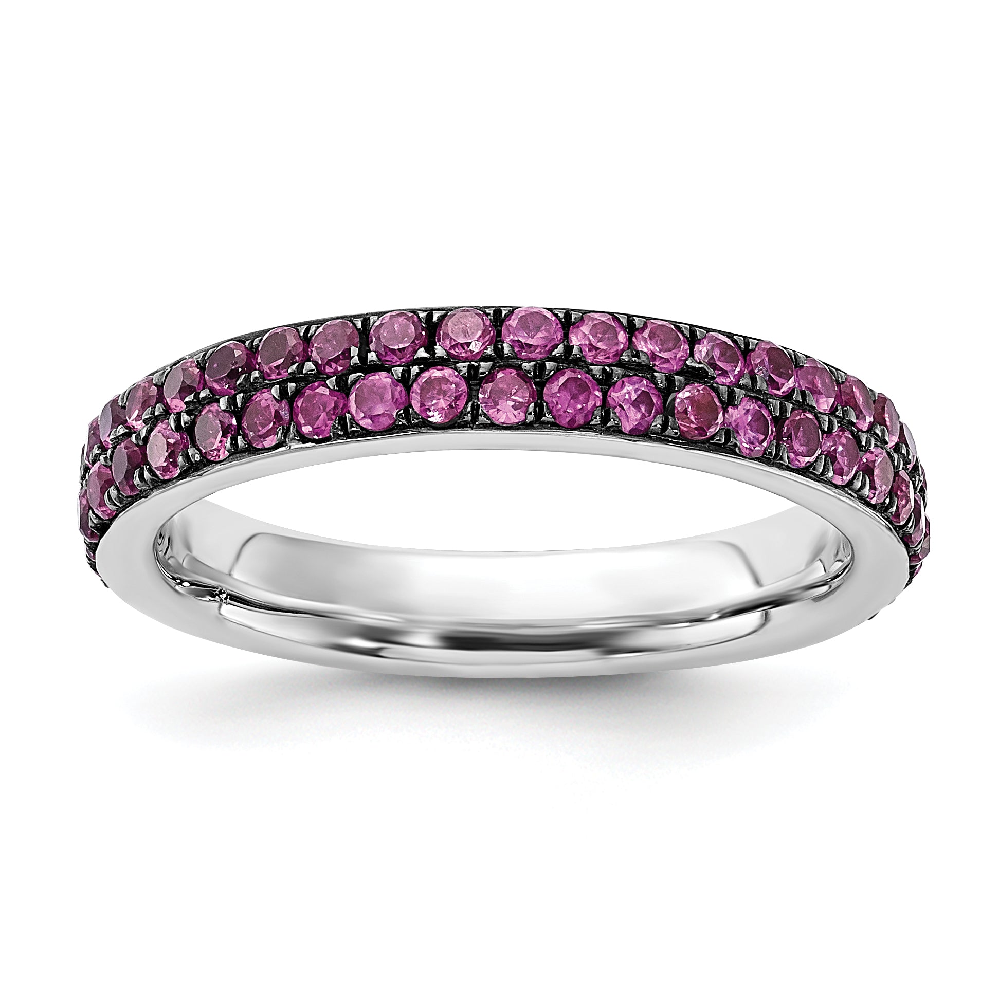 Sterling Silver Stackable Expressions Polished Created Ruby Ring Main image