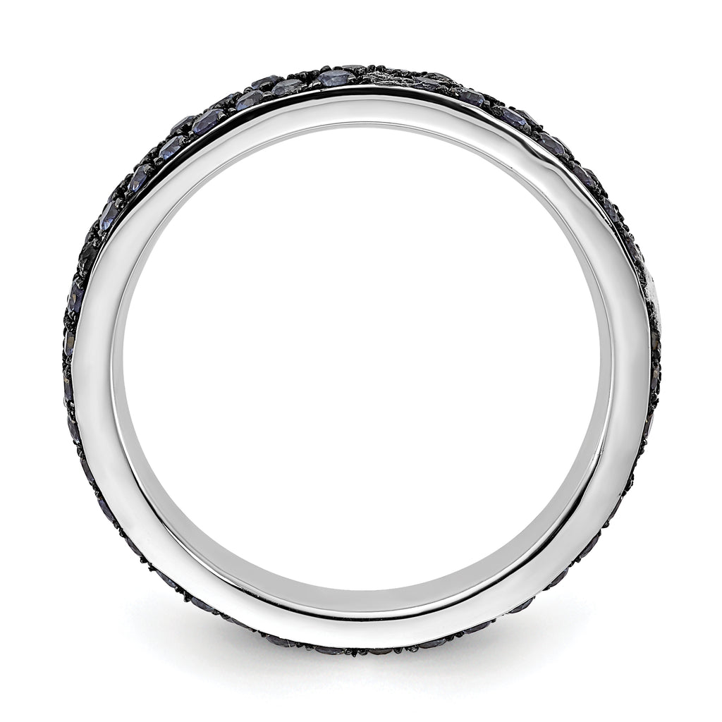 Sterling Silver Stackable Expressions Polished Created Sapphire Ring