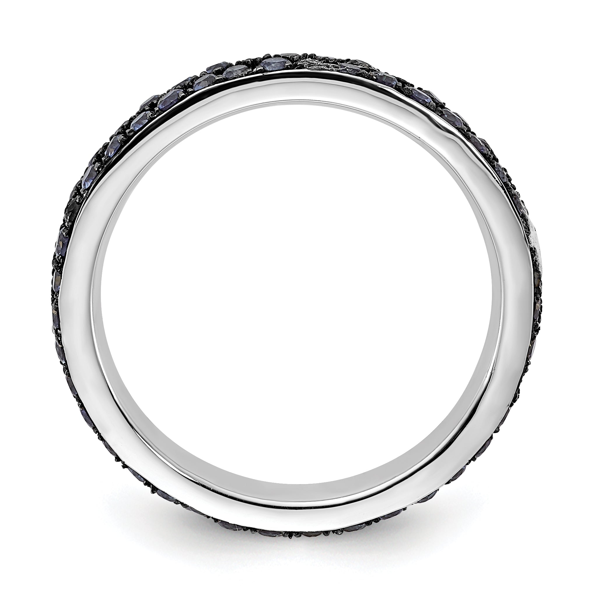 Sterling Silver Stackable Expressions Polished Created Sapphire Ring