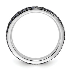 Sterling Silver Stackable Expressions Polished Created Sapphire Ring