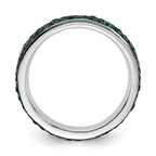 Sterling Silver Stackable Expressions Polished Created Emerald Ring