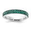Sterling Silver Stackable Expressions Polished Created Emerald Ring