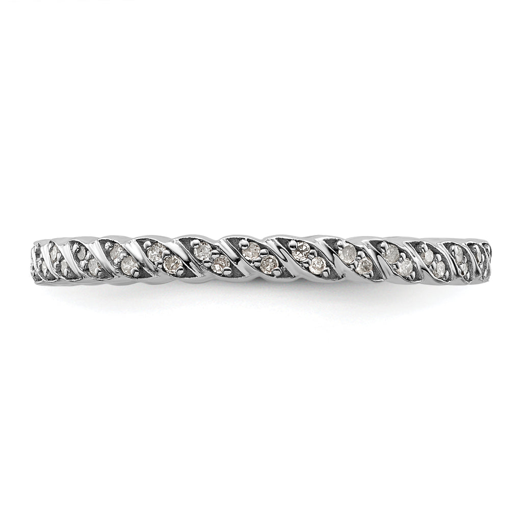 Sterling Silver Stackable Expressions Polished Diamond Ring