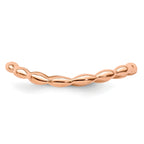 Sterling Silver Stackable Expressions Polished Pink-plate Wave Ring