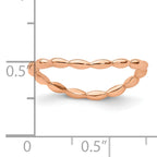 Sterling Silver Stackable Expressions Polished Pink-plate Wave Ring