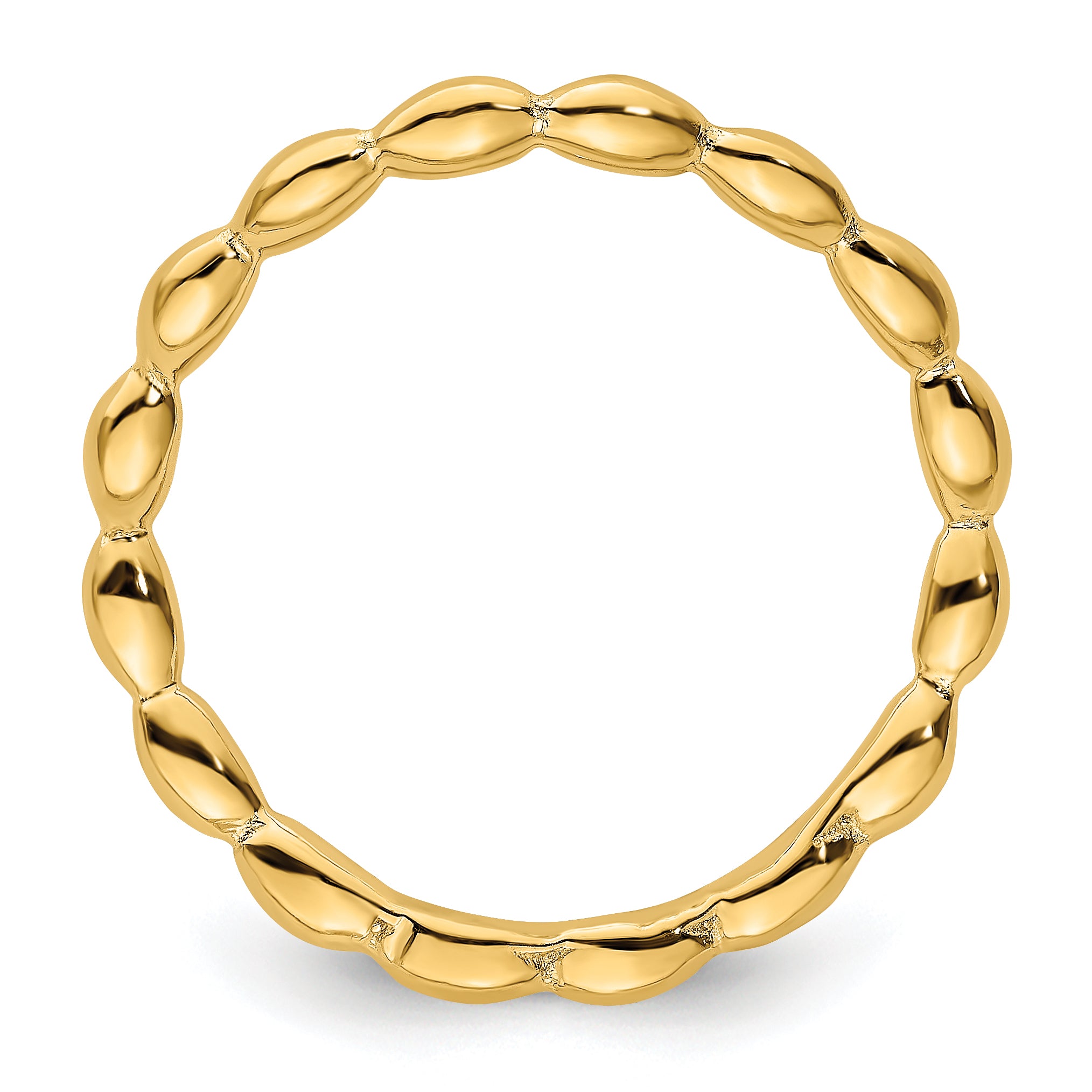 Sterling Silver Stackable Expressions Polished Gold-plate Wave Ring Secondary image