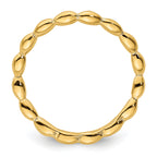 Sterling Silver Stackable Expressions Polished Gold-plate Wave Ring