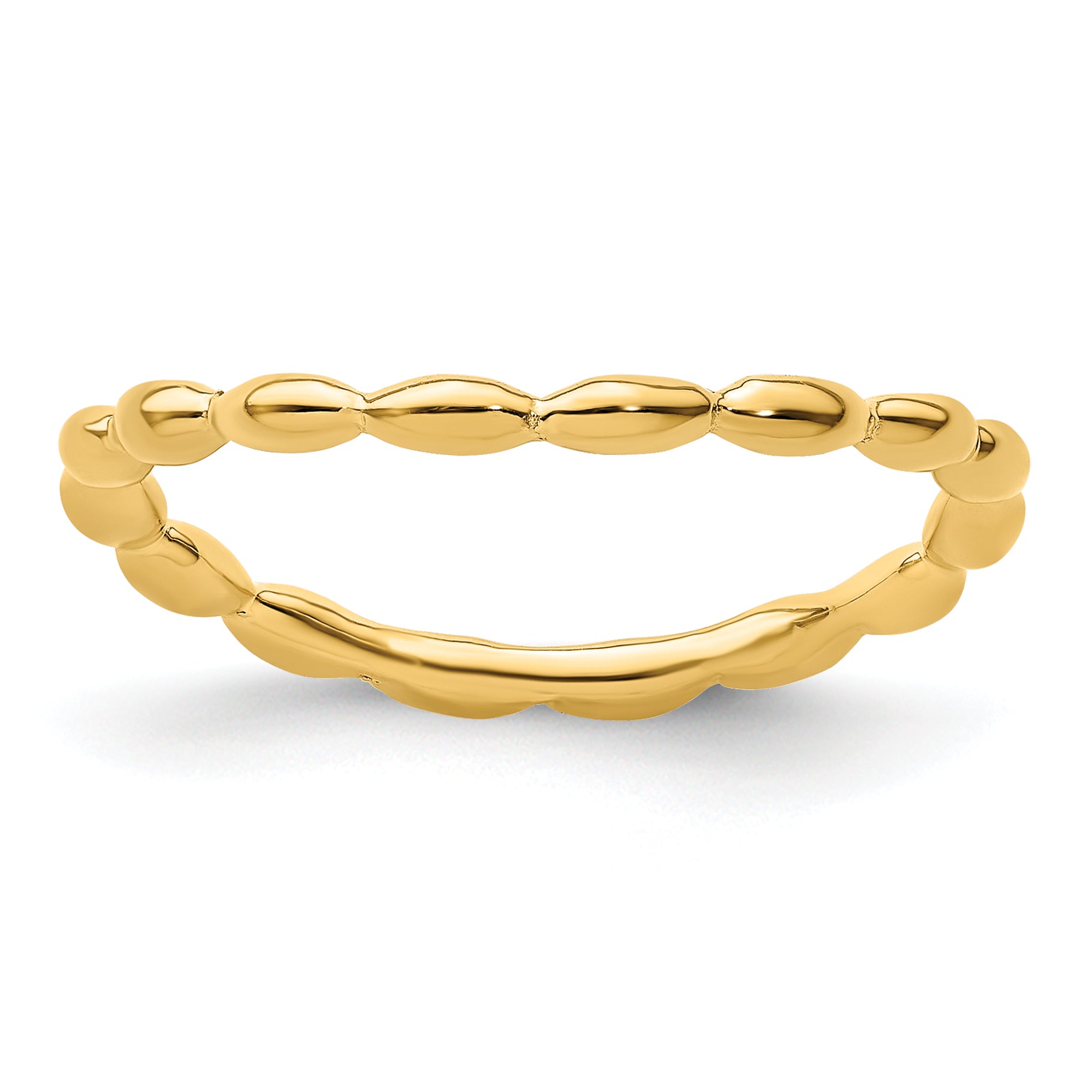 Sterling Silver Stackable Expressions Polished Gold-plate Wave Ring Main image