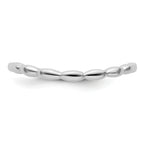 Sterling Silver Stackable Expressions Polished Rhodium-plate Wave Ring