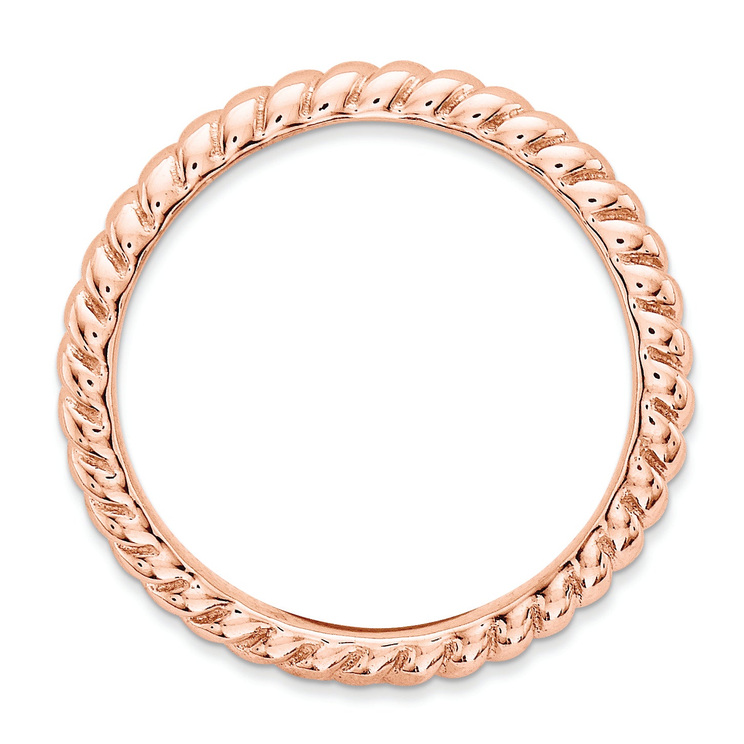 Rose-Tone Wave Stackable Ring in Sterling Silver Secondary image