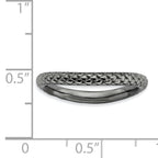 Sterling Silver Stackable Expressions Polished Black-plate Wave Ring