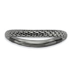 Sterling Silver Stackable Expressions Polished Black-plate Wave Ring