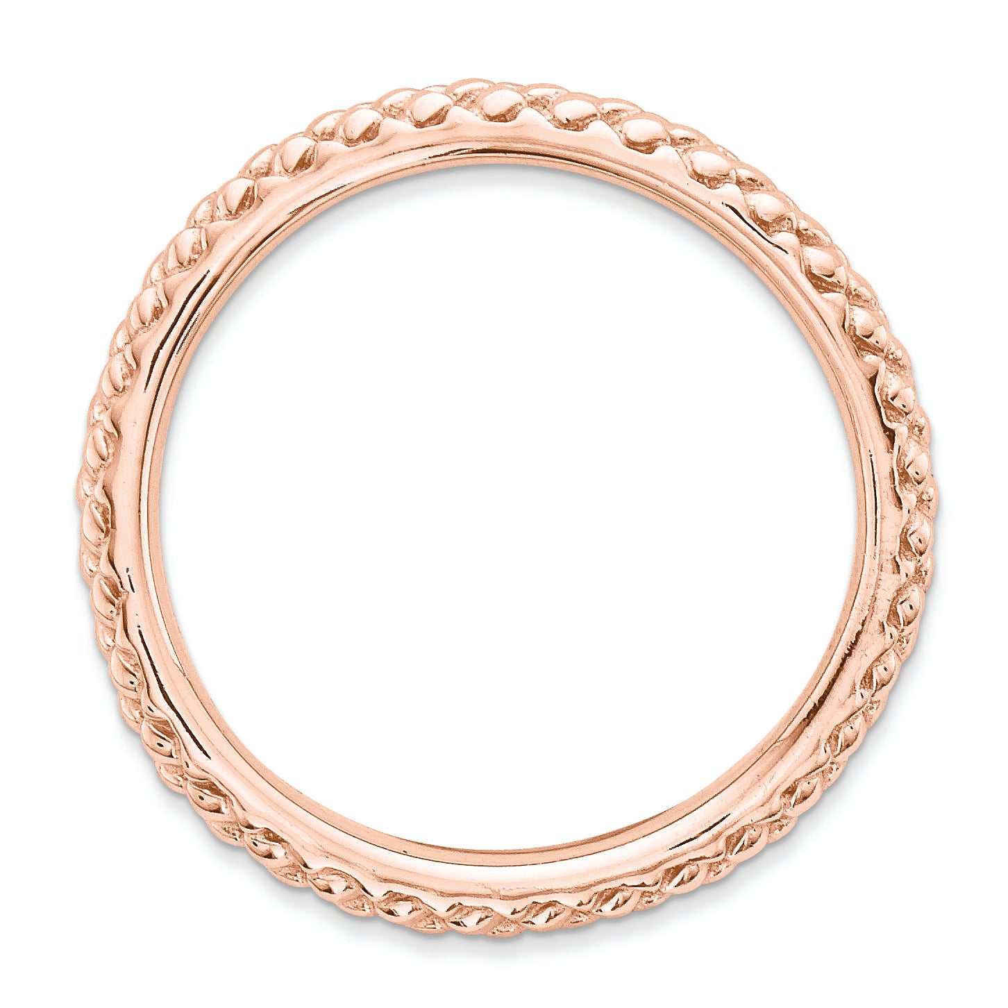Sterling Silver Stackable Expressions Polished Pink-plate Wave Ring Secondary image