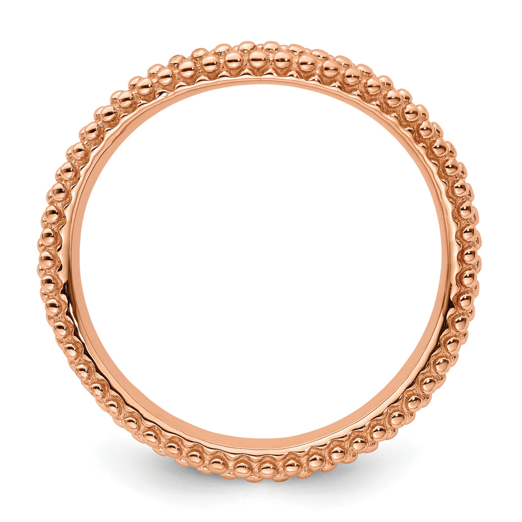 Sterling Silver Stackable Expressions Polished Pink-plated Wave Ring
