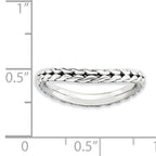 Sterling Silver Stackable Expressions Polished Rhodium-plate Wave Ring